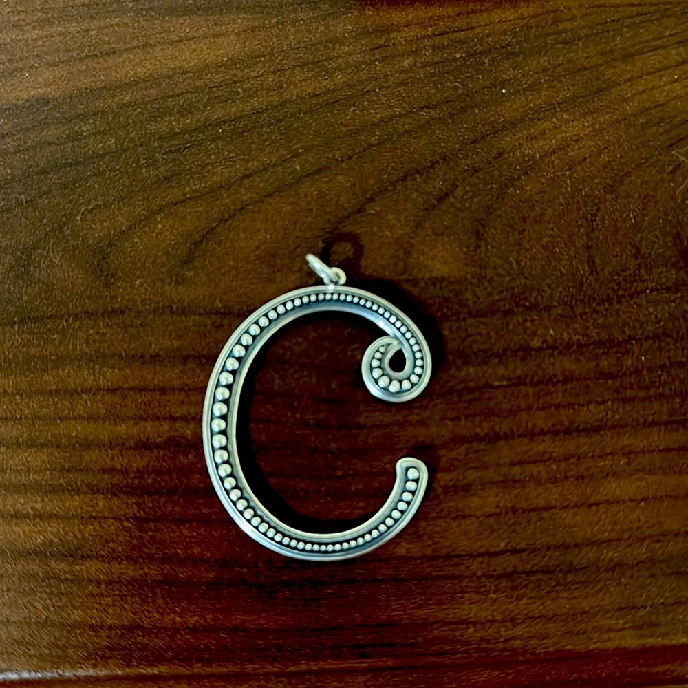 James Avery Retired Beaded Initial C Pendent